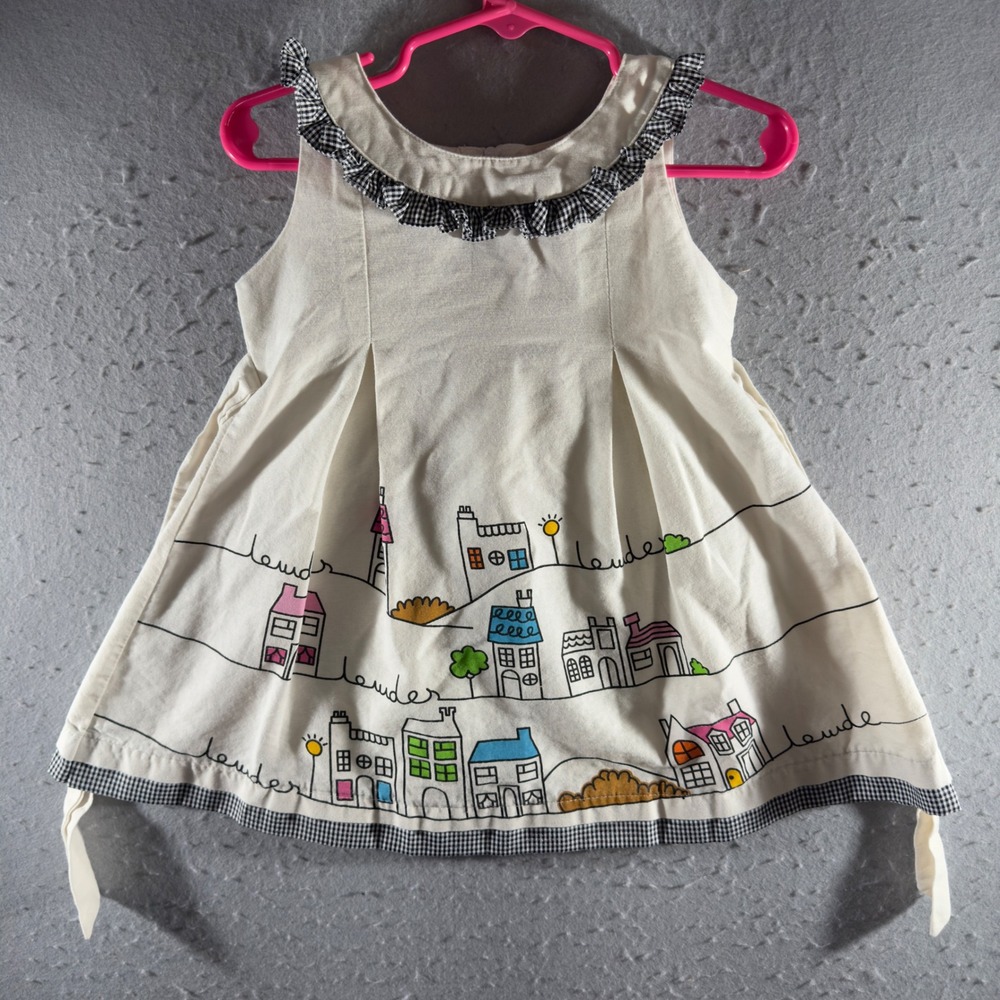 3120 | Lourdes City Dress Floral Boho Peasant Cottagecore Baby Girls 18M